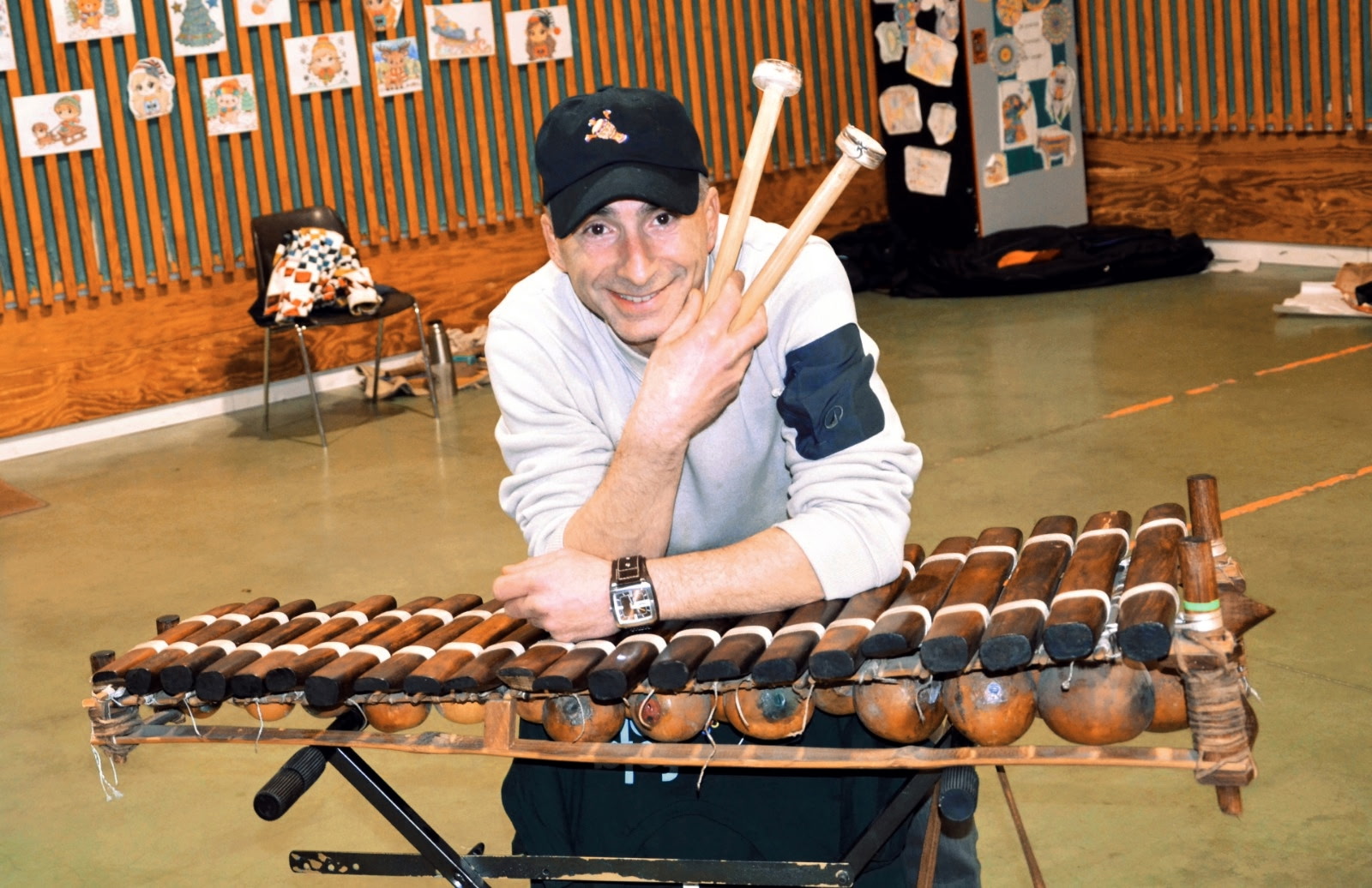 Vue d'un instrument en calebasse : le balafon